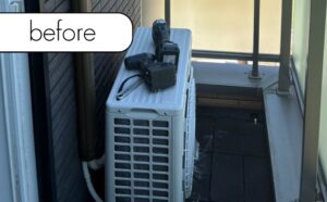 【塩尻市大門幸町】マンション8階のエアコン1台を無料回収！