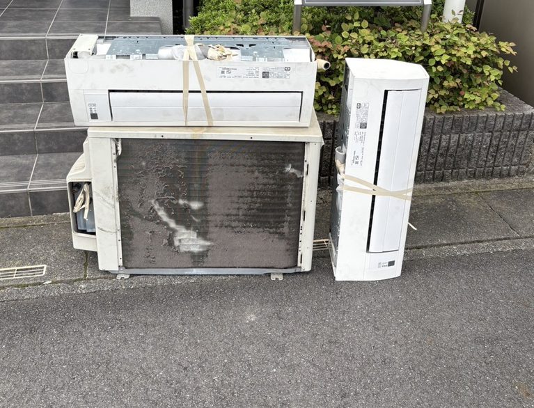 【日光市稲荷町】マンション4階のエアコン1台を無料回収！