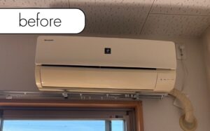 【大東市赤井】アパート3階のエアコン1台を回収！